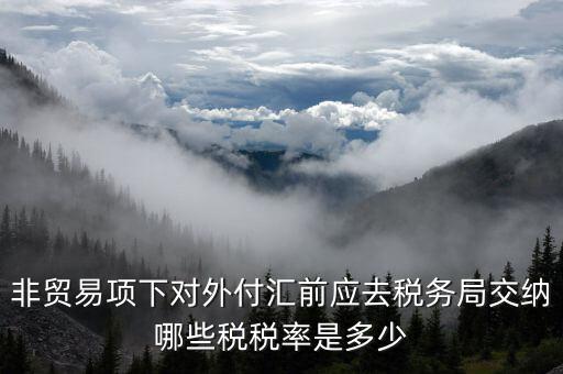 為什么非貿(mào)易付匯要繳稅，公司剛剛做了筆非貿(mào)易付匯紅利股息匯出問(wèn)一下匯出金額是要扣