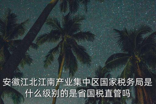 安徽江北江南產(chǎn)業(yè)集中區(qū)國家稅務(wù)局是什么級(jí)別的是省國稅直管嗎