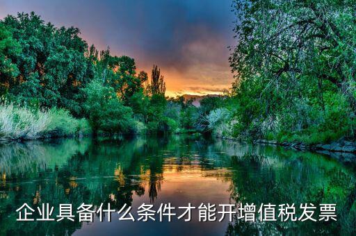 什么企業(yè)增值稅發(fā)票，企業(yè)具備什么條件才能開增值稅發(fā)票