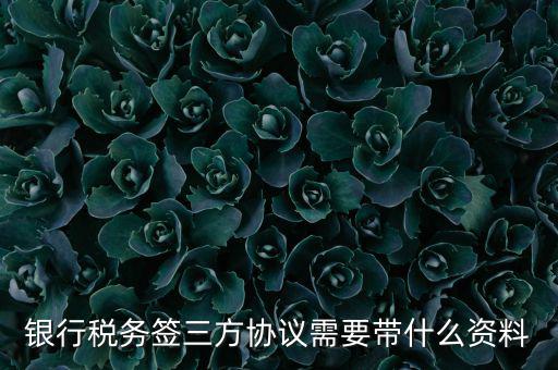 銀稅協(xié)議需要什么證件，銀行稅務(wù)簽三方協(xié)議需要帶什么資料