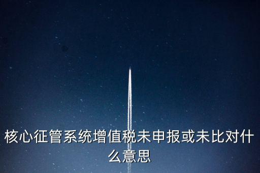 核心征管系統(tǒng)增值稅未申報(bào)或未比對什么意思