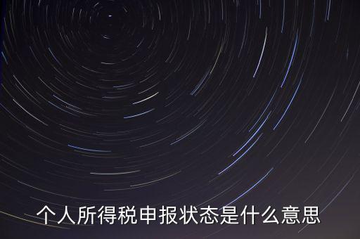 個人所得稅申報(bào)狀態(tài)是什么意思