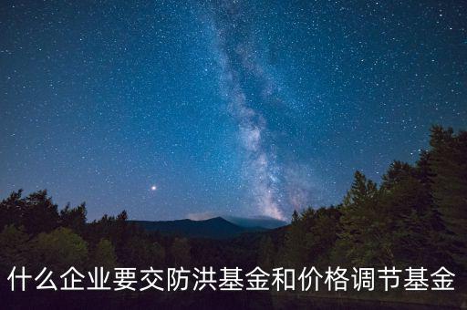 什么企業(yè)要交防洪基金和價格調節(jié)基金