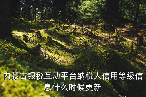 銀稅?；邮鞘裁?，內(nèi)蒙古銀稅互動平臺納稅人信用等級信息什么時候更新