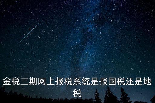 用金稅三期軟件報(bào)什么稅，金稅三期網(wǎng)上報(bào)稅系統(tǒng)是報(bào)國(guó)稅還是地稅