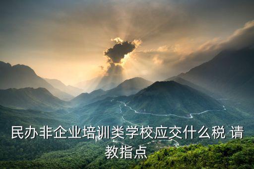 民辦非企業(yè)培訓(xùn)類(lèi)學(xué)校應(yīng)交什么稅 請(qǐng)教指點(diǎn)