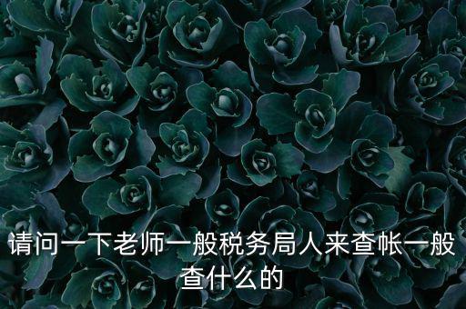 稅局查賬戶查什么，請問一下老師一般稅務局人來查帳一般查什么的