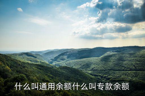 通用余額 專(zhuān)用余額是什么意思，專(zhuān)用余額啥意思