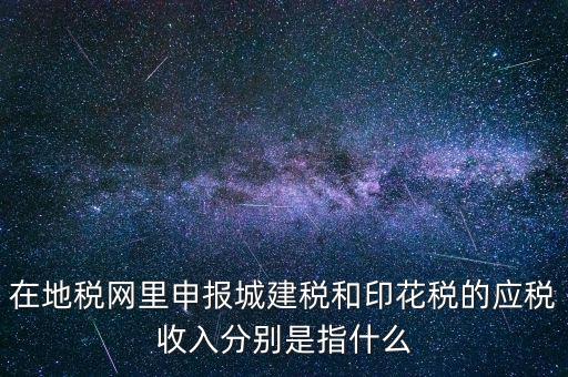 在地稅網(wǎng)里申報城建稅和印花稅的應稅收入分別是指什么