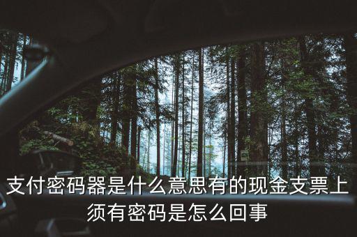 發(fā)票密碼器是什么，支票密碼器是什么啊