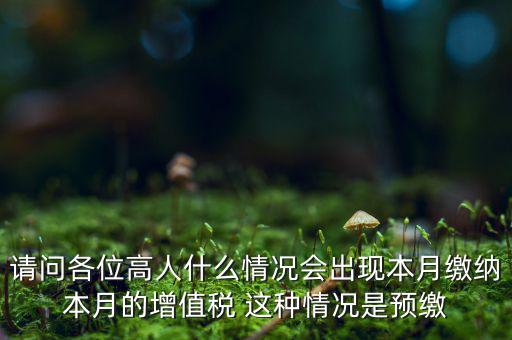 請問各位高人什么情況會(huì)出現(xiàn)本月繳納本月的增值稅 這種情況是預(yù)繳