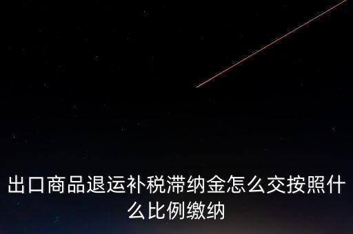 什么是退運(yùn)補(bǔ)稅，出口商品退運(yùn)補(bǔ)稅滯納金怎么交按照什么比例繳納