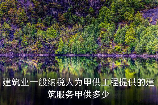 建筑業(yè)一般納稅人為甲供工程提供的建筑服務甲供多少