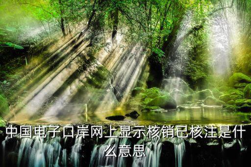 為什么核銷報驗，中國電子口岸網(wǎng)上顯示核銷已核注是什么意思