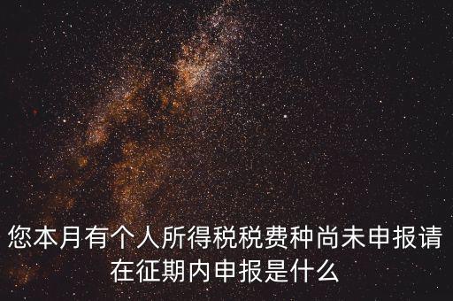 您本月有個人所得稅稅費(fèi)種尚未申報請?jiān)谡髌趦?nèi)申報是什么