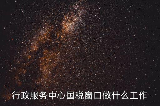 行政服務中心國稅窗口做什么工作