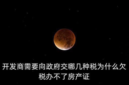 開發(fā)商需要向政府交哪幾種稅為什么欠稅辦不了房產證