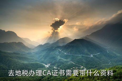 地稅ca帶什么，去地稅簽三方協(xié)議需要以下東西第四個(gè)CA是什么意思啊