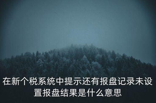 在新個稅系統(tǒng)中提示還有報盤記錄未設置報盤結(jié)果是什么意思
