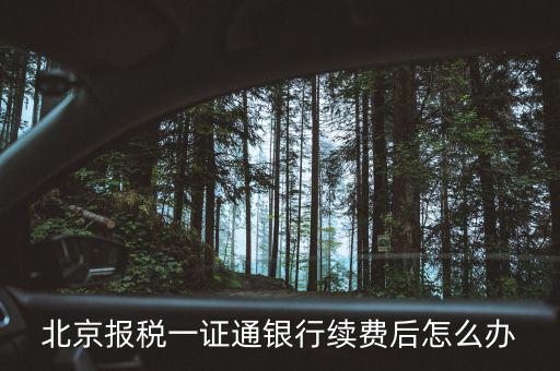 北京稅務(wù)一證通是什么，北京 辦理一證通年費(fèi)什么時候交