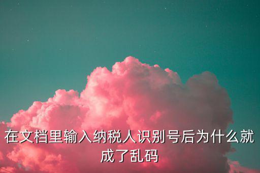 個(gè)稅導(dǎo)入模板為什么是亂碼，在文檔里輸入納稅人識別號后為什么就成了亂碼