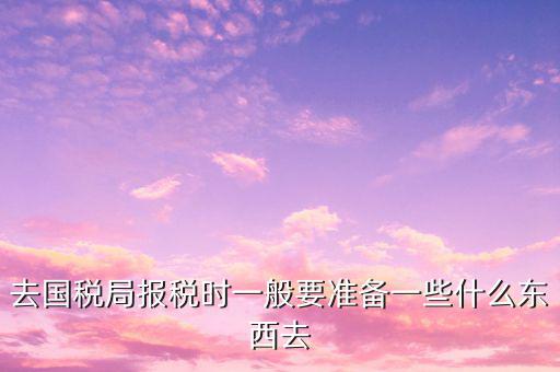 去國稅局申報需要帶什么，去地稅局和國稅局報稅需要帶哪些資料
