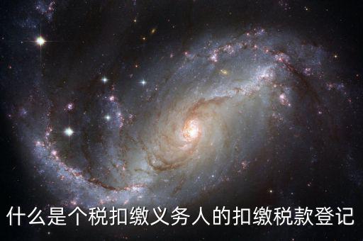 什么是扣繳義務(wù)人的扣稅憑單，什么是個稅扣繳義務(wù)人的扣繳稅款登記