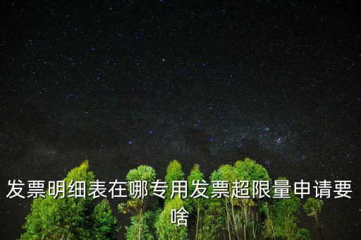 超限量申請發(fā)票有什么要求，發(fā)票明細(xì)表在哪專用發(fā)票超限量申請要啥