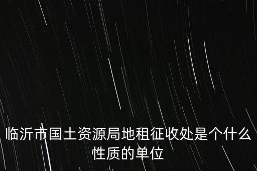 征管處是什么單位，臨沂市國(guó)土資源局地租征收處是個(gè)什么性質(zhì)的單位