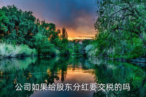 企業(yè)分紅要交什么稅，公司如果給股東分紅要交稅的嗎