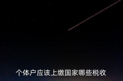 個體戶都交什么稅，個體戶應(yīng)該上繳國家哪些稅收
