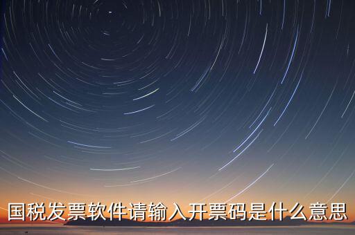 國(guó)稅發(fā)票軟件請(qǐng)輸入開票碼是什么意思