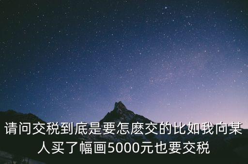 納稅的畫可以畫什么用，請(qǐng)問交稅到底是要怎麼交的比如我向某人買了幅畫5000元也要交稅