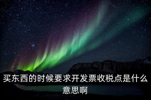 買(mǎi)東西的時(shí)候要求開(kāi)發(fā)票收稅點(diǎn)是什么意思啊
