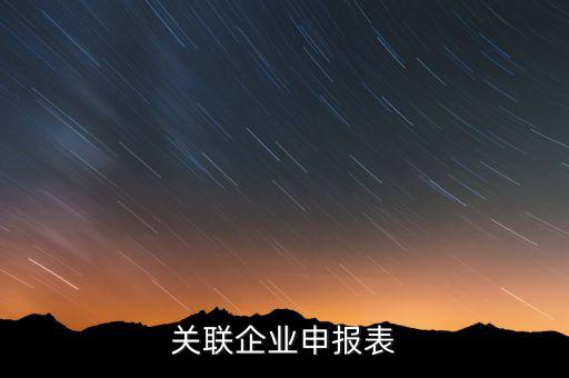 關(guān)聯(lián)企業(yè)申報表