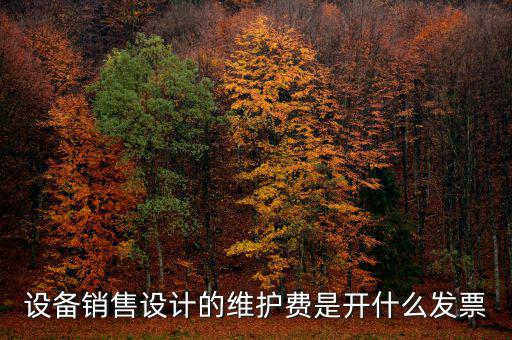 開票維護(hù)費(fèi)是什么，設(shè)備銷售設(shè)計(jì)的維護(hù)費(fèi)是開什么發(fā)票