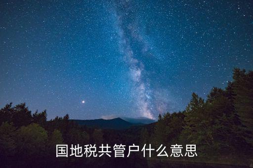 什么是國稅地稅共管戶，國地稅共管戶比對清理是什么意思