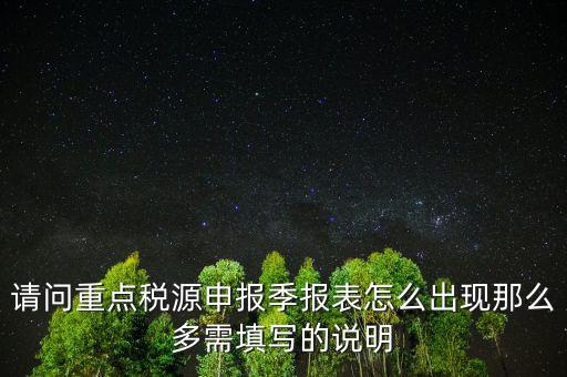 重點稅源申報要填什么，重點稅源申報表怎樣填