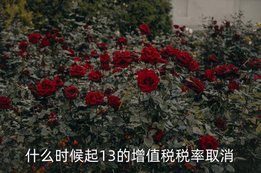 13稅率什么時候取消，什么時候起13的增值稅稅率取消
