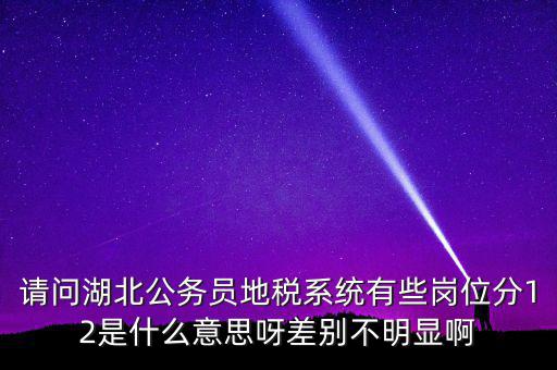 請問湖北公務員地稅系統有些崗位分12是什么意思呀差別不明顯啊