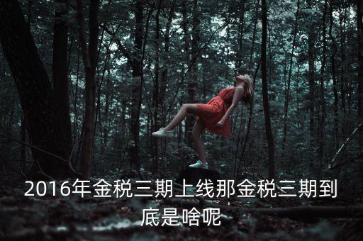 金稅三期包括什么，金稅三期是什么意思