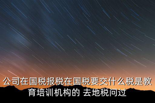 公司在國稅報稅在國稅要交什么稅是教育培訓(xùn)機構(gòu)的 去地稅問過
