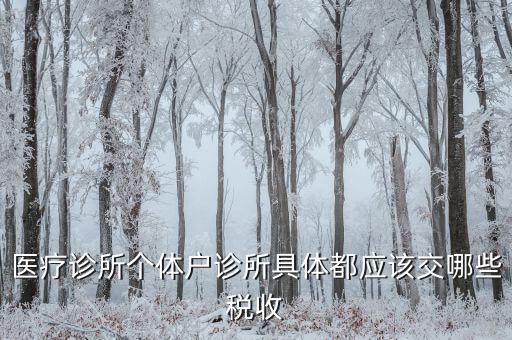 醫(yī)健護航都交什么稅，醫(yī)療診所個體戶診所具體都應該交哪些稅收