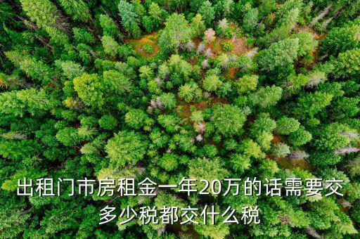 門市房出租要交什么稅，門面房向外出租要交稅嗎