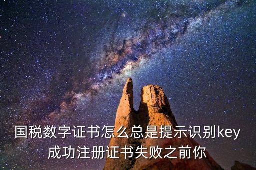國稅數字證書怎么總是提示識別key成功注冊證書失敗之前你