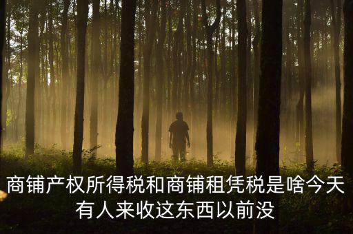 什么叫店面租憑稅，商鋪產(chǎn)權(quán)所得稅和商鋪?zhàn)鈶{稅是啥今天有人來(lái)收這東西以前沒(méi)
