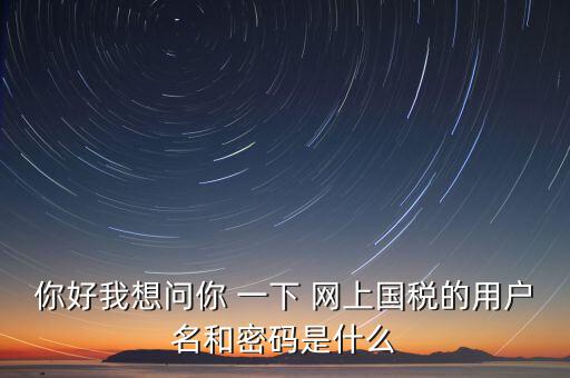 你好我想問你 一下 網(wǎng)上國(guó)稅的用戶名和密碼是什么