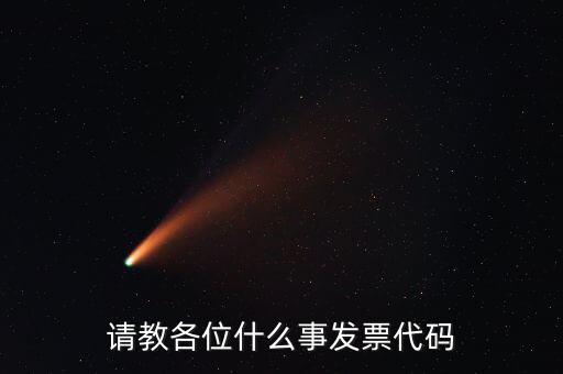 發(fā)票上面的代碼是什么意思啊，請(qǐng)教各位什么事發(fā)票代碼