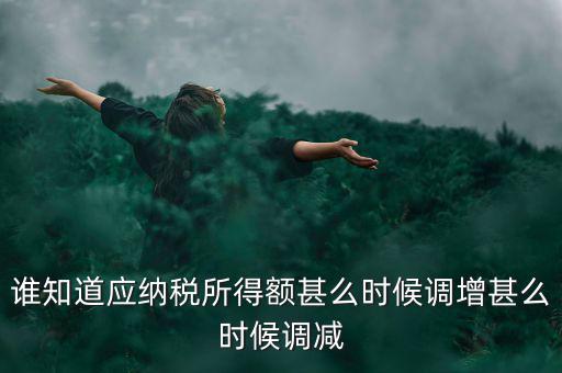 什么時候納稅調(diào)增調(diào)減，誰知道應納稅所得額甚么時候調(diào)增甚么時候調(diào)減