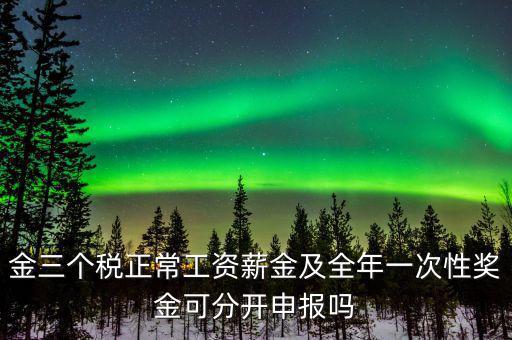 金三個(gè)稅是什么，金三個(gè)稅正常工資薪金及全年一次性獎(jiǎng)金可分開(kāi)申報(bào)嗎